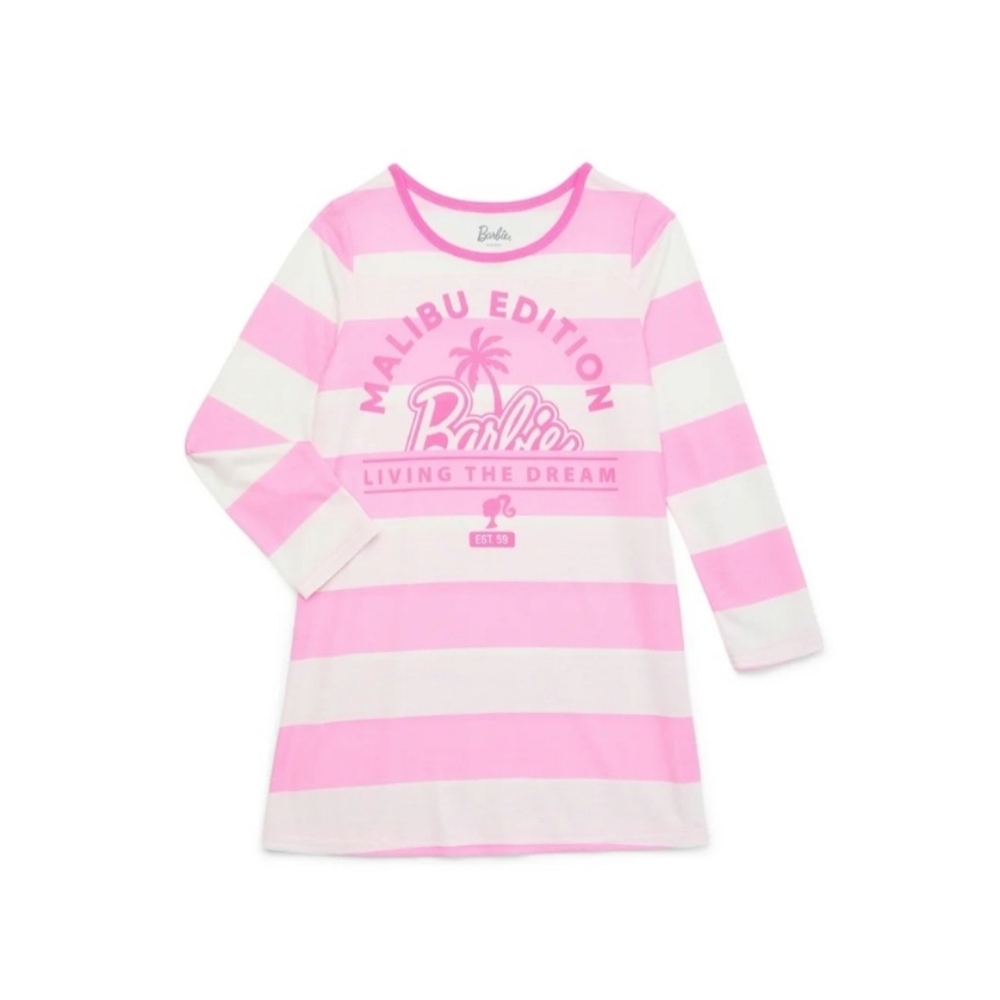 Barbie Little Girls Long Sleeve Nightgown New With Tags XS 4/5